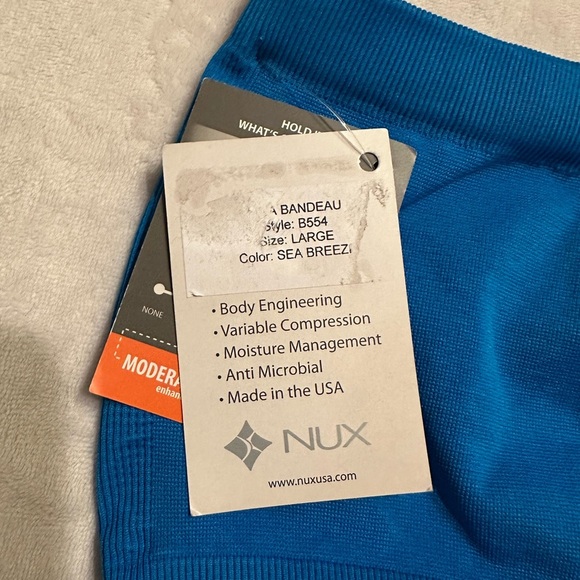 NWT NUX Maya Bandeau Sports Bra color Sea Breeze - Picture 5 of 7